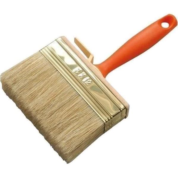 Rektangulär målarborste - SAVY - 10x3 cm - Naturliga hår - Polypropylengrepp - Mässingsring