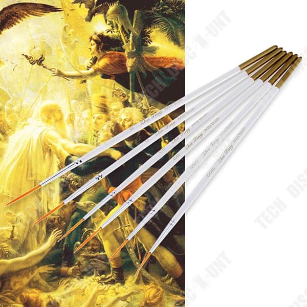 TD® Nylon Hårhakepenna Akvarellpenslar 6st Handmålning Fina hårborstar Nail Art Strokes Hooking Pen Set