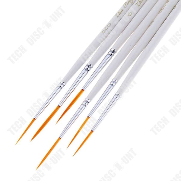 TD® Nylon Hårhakepenna Akvarellpenslar 6st Handmålning Fina hårborstar Nail Art Strokes Hooking Pen Set