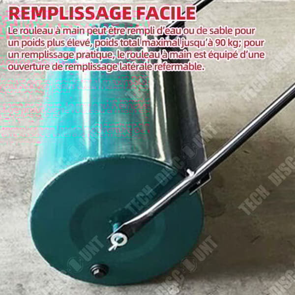 TD Lawn roller 40cm anti-stänk haklapp grön metall roller hög motstånd trädgård vatten eller sand fyllning trädgård roller
