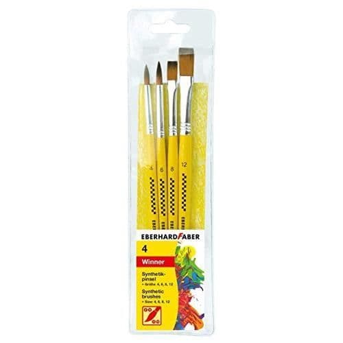 Eberhard Faber 579921 - Syntetisk pensel, Paket med 4