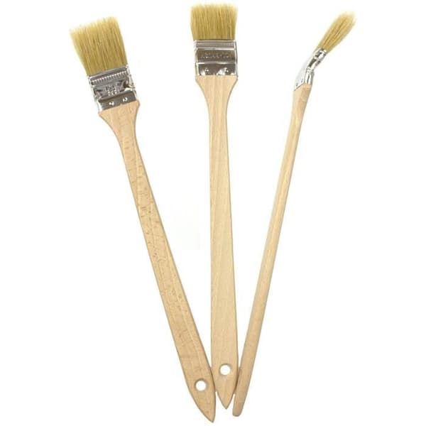 Radiator Penslar - POL-BRUSH - Set med 3 - Naturliga borst - Trähandtag - Storlek 36 mm