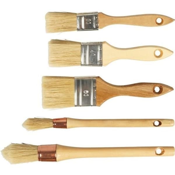 Set med 5 professionella borstborstar - COGEX - Trähandtag - 2 highlights (15/25) och 3 flats (30/40/50)