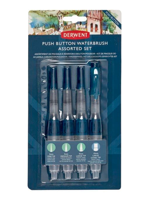 Borste - Derwent borstsats - 2305816 - Tryckknapp Vattenborste Assorted Set