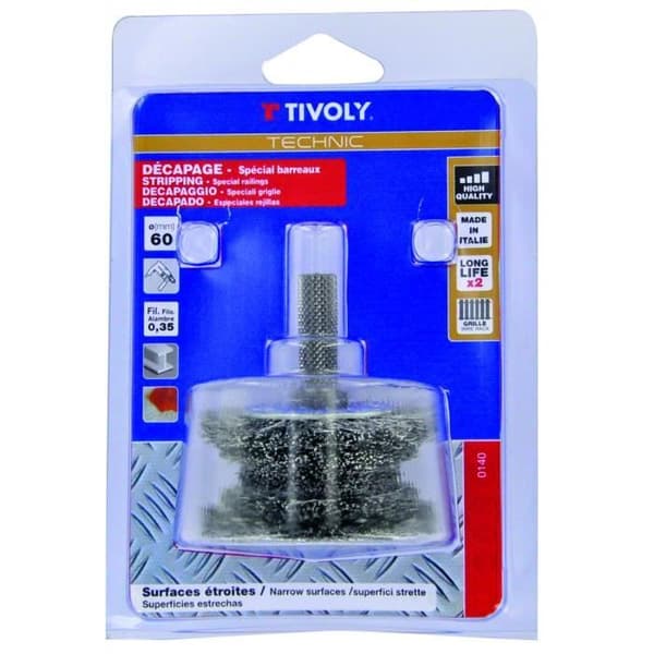 Trappborste - TIVOLY - Ø60mm - GRIP-system - Metaller, Lacker, Färger