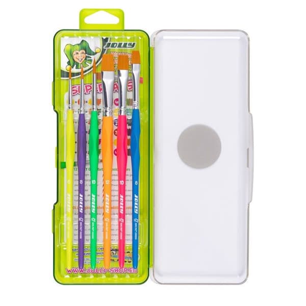 Jolly - 9460-0005 - Triangulära NEON skolborstar, 6 skolborstar i ergonomisk 3-sidig form