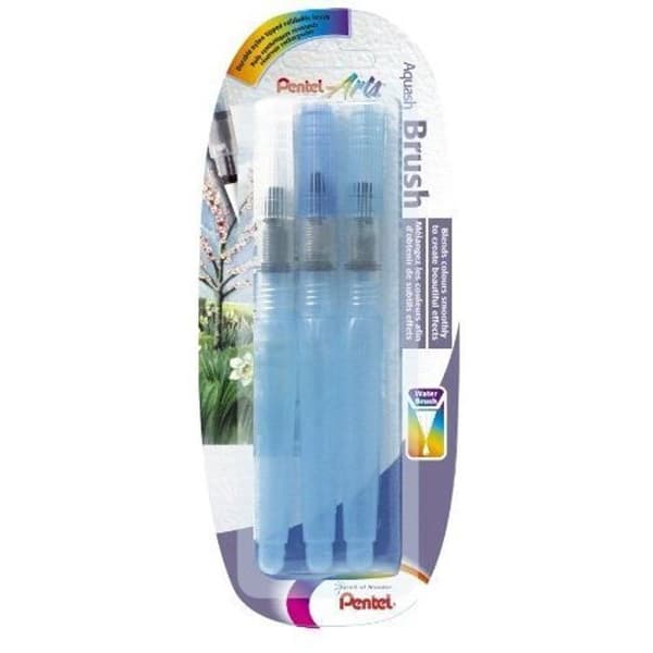 Vattenfylld pensel - Pentel - 3-pack - Fin/medelstor/stor spets - Perfekt för våt teknik