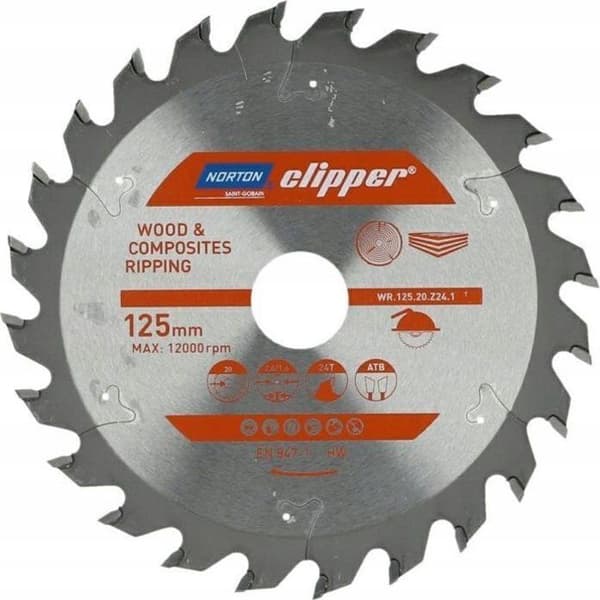 Norton - 70184608033 - Cirkelsågblad 125mm x 20mm x 24z Trä och kompositer ATB (2.6 / 1.6)