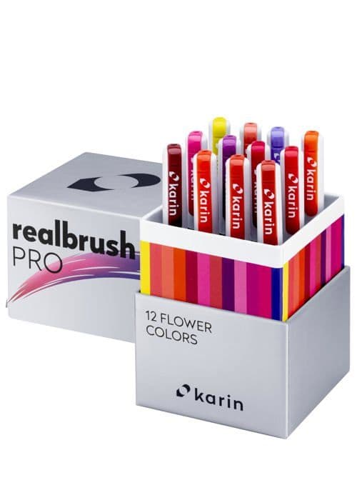 Karin - 31C4 - Realbrush PRO Blommfärger - Ett set med 12 penslar i ett exklusivt och skyddande fodral.