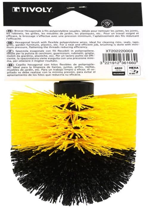 Tivoly • Rund Borste av Polypropen • Ø83mm • Mjuk Tråd • Lätt Rengöring av Alla Material utan Repor • för...
