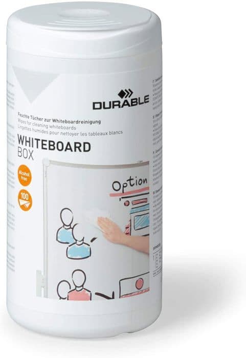 Slitstark kartongborste - 575902 - Box med whiteboard-rengöringsservetter 100 våtservetter
