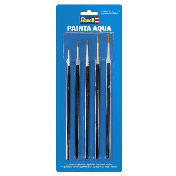 Penslar - Ej specificerat - Set om 5 - Syntetfiber - Storlekar 00 till 5 - Blandade Svart