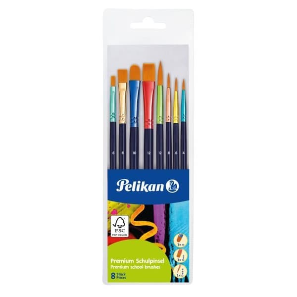 PELIKAN 701181 KONSTNÄRSBORSTE 8 DELAR PELIKAN BÜRO