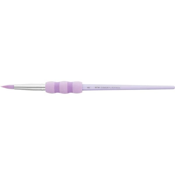 Pinceaux - FABER-CASTELL - Set om 4 - Syntetiska hår - Grip soft touch - Rosa färg