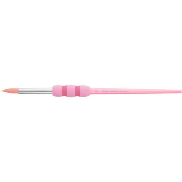 Pinceaux - FABER-CASTELL - Set om 4 - Syntetiska hår - Grip soft touch - Rosa färg