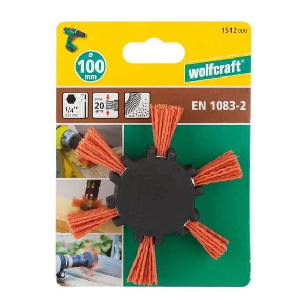 WOLFCRAFT 1 Röd nylonborste HEX-fläkt - Ã 100