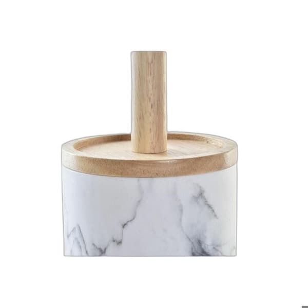 Toalettborste - DKD Home Decor - Skandi marmor - Metall - Harts - Gummi