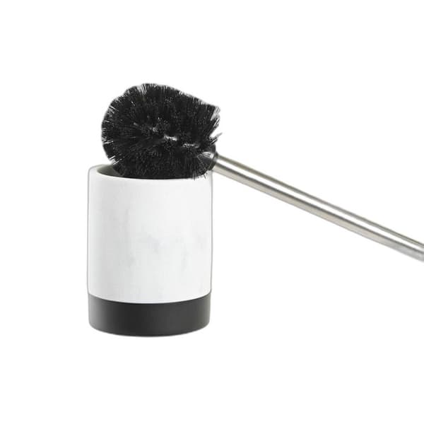 Toalettborste - DKD Home Decor - Modern - Metall, resin, marmor - Rostfritt stål - Vit