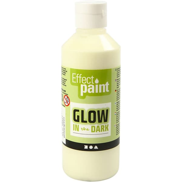 Glow in the dark - Självlysande färg - Grön/gul -250 ml