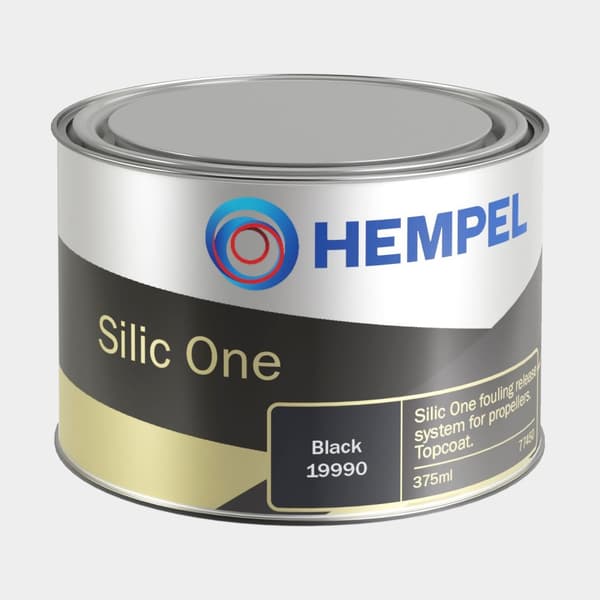 Hård självrengörande biocidfri bottenfärg för propeller &amp; drev Hempel Silic One Propeller Kit Utförande: 750 ml (375 ml + 375 ml) - Black (99980)