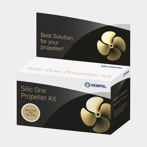 Hård självrengörande biocidfri bottenfärg för propeller &amp; drev Hempel Silic One Propeller Kit Utförande: 750 ml (375 ml + 375 ml) - Black (99980)