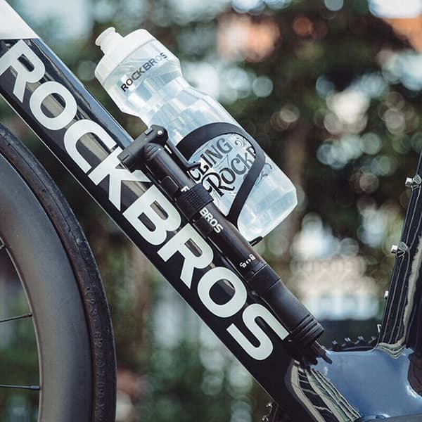 Rockbros handpump för cykel + skruvmejsel - Svart