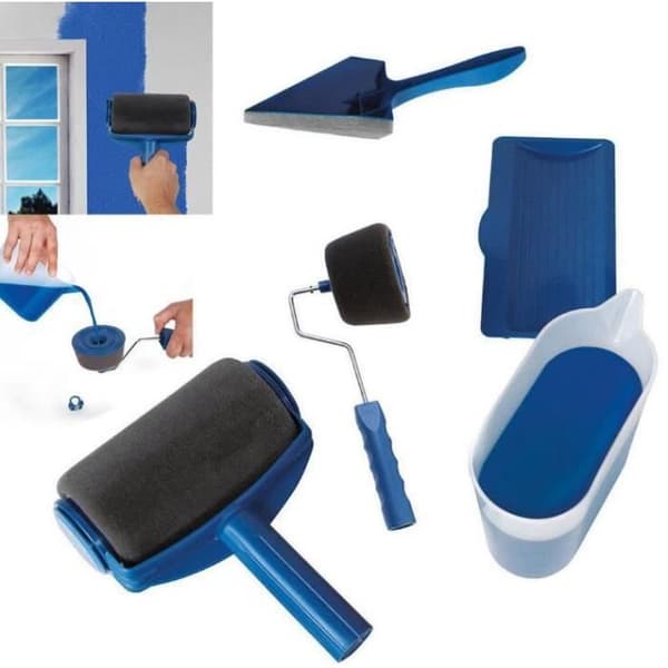 Seamless Paint Roller Kit - Vägg/tak/Dörrmålning - Blå