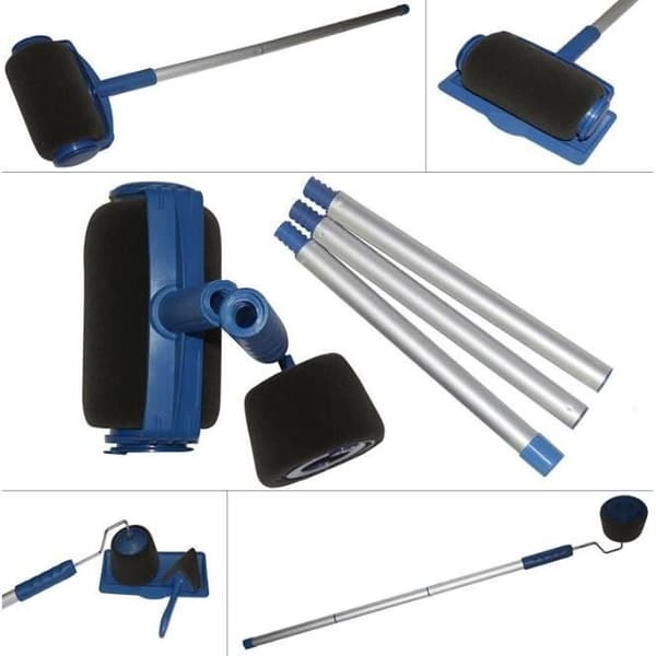 Seamless Paint Roller Kit - Vägg/tak/Dörrmålning - Blå