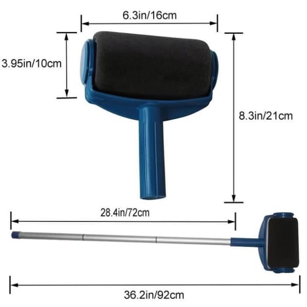 Seamless Paint Roller Kit - Vägg/tak/Dörrmålning - Blå