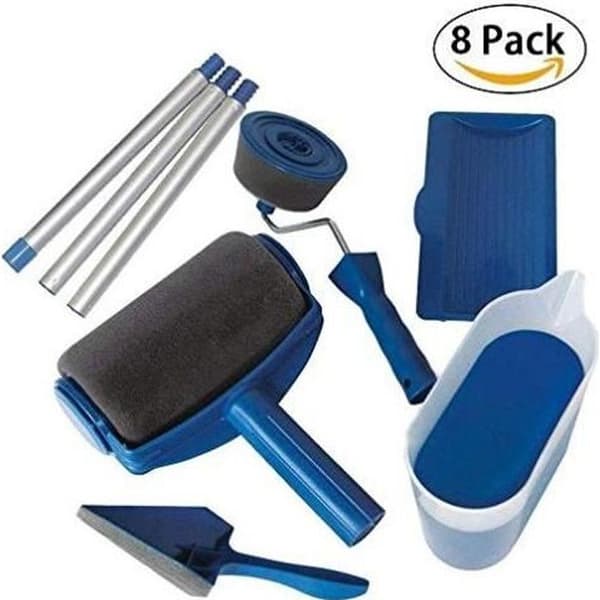 Seamless Paint Roller Kit - Vägg/tak/Dörrmålning - Blå