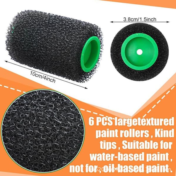 INF Svart Rollerborste Set - 1 Ram + 9 Rollerborstar