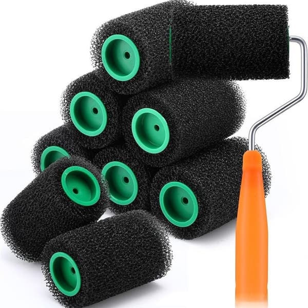INF Svart Rollerborste Set - 1 Ram + 9 Rollerborstar