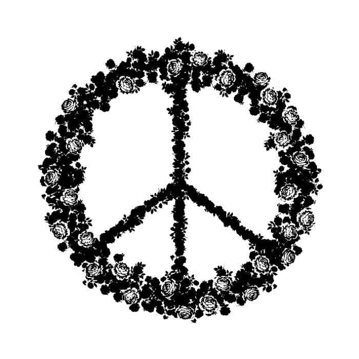 Trästämpel Peace and love symbol 45mm - Artémio Not Relevant