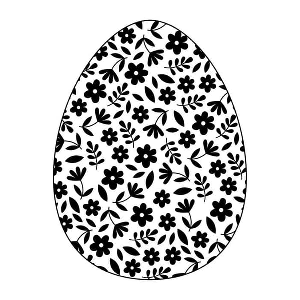 Tampon - Artémio - Oeuf imprimé Fleurs - Trä - Gummi - 5 x 7 cm