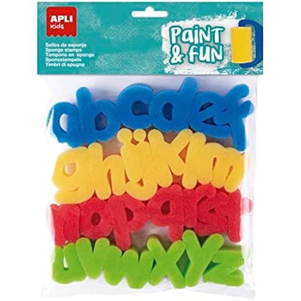 Skumstämplar - APLI KIDS - Små bokstäver - 26 bokstäver - 45 mm - Kreativ målning