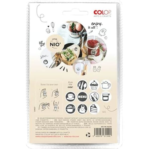 Kreativa stämplar - COLOP - Set om 10 - 10 utbytbara mönster - icke-toxisk bläck - Tysk design 2019