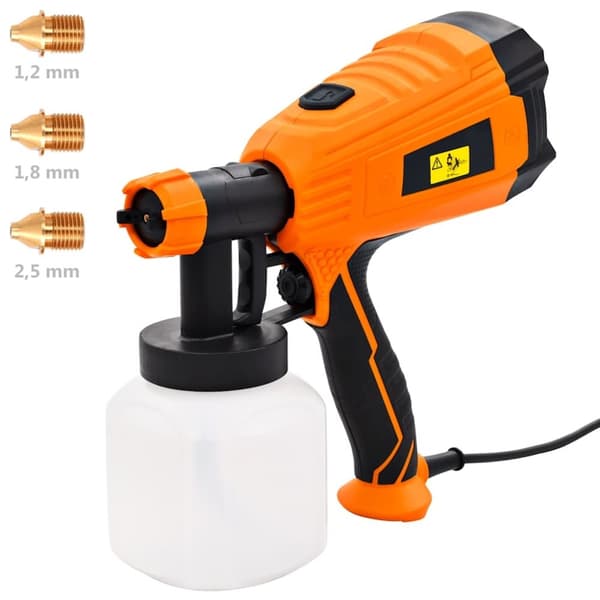 vidaXL Elektrisk färgsspruta med 3 munstycksstorlekar 500 W 800 ml