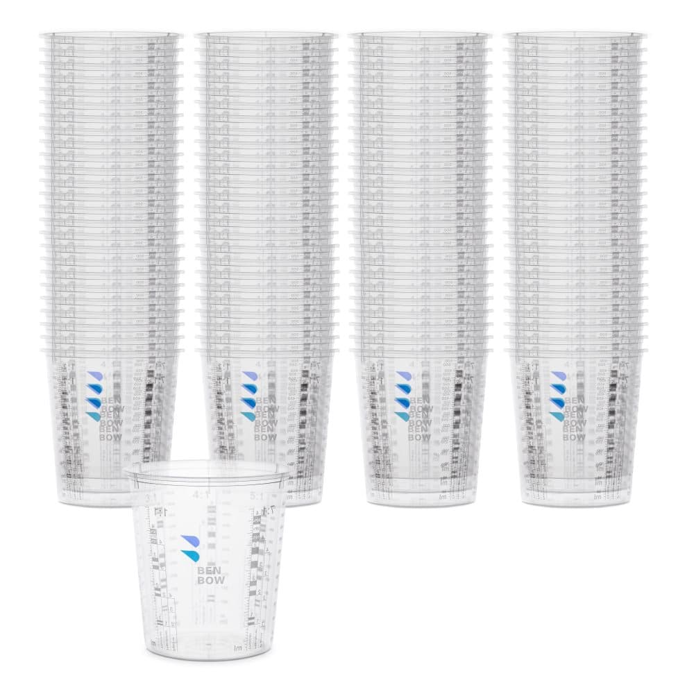 BenBow Professional Mätkoppar 50x 385ml med 6X lock Flera graderingar Graderade koppar Målarbägare Målarbägare Blandningskoppar