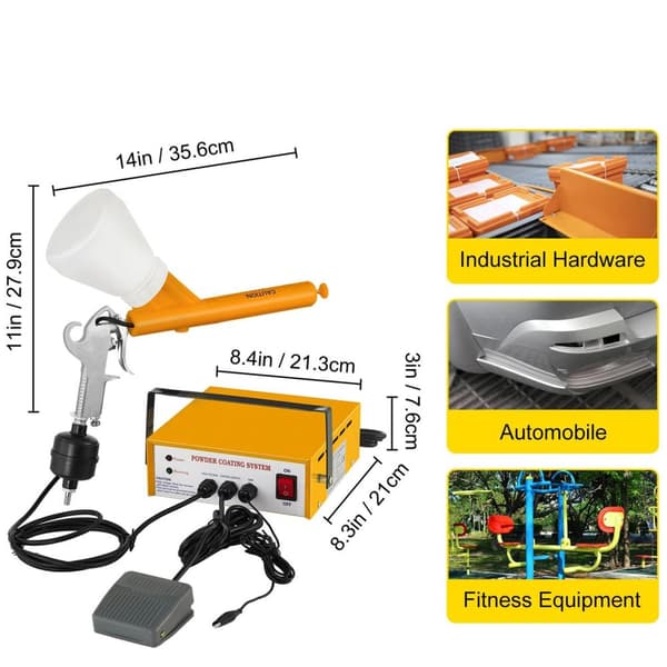 3,3W 25 N/S bärbar elektrostatisk pulverlackeringsmaskin med kompletta tillbehör, hög effektivitet, hållbar struktur, enkel användning