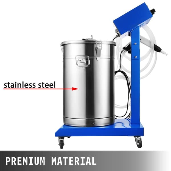 50W 45L kapacitet 450g/min elektrostatisk pulverlackeringsmaskin med kretsskydd/4 universalhjul, 2 centrala gas design, utmärkt prestanda