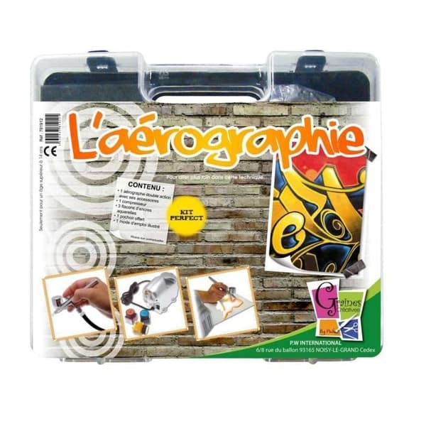 Airbrush Kit - Ej specificerat - Nivå 2 - Elektrisk - Trådbunden - Inkluderar stencil och tillbehör