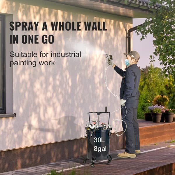 30L 0-70 psi justerbar manuell sprayfärg trycktank, stor kapacitet, utmärkt tätningsprestanda, säker att använda, bred applikation