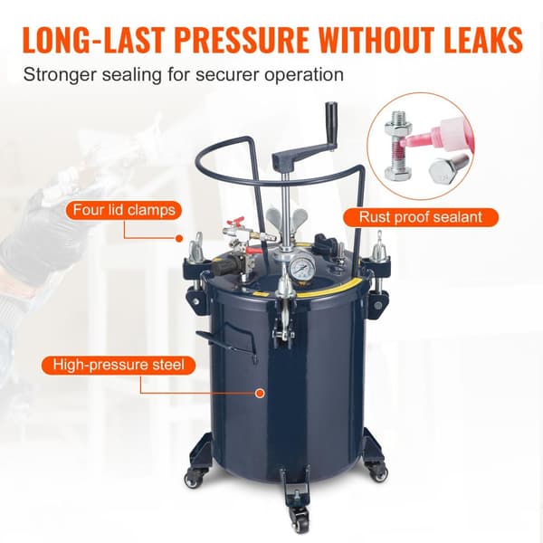 30L 0-70 psi justerbar manuell sprayfärg trycktank, stor kapacitet, utmärkt tätningsprestanda, säker att använda, bred applikation
