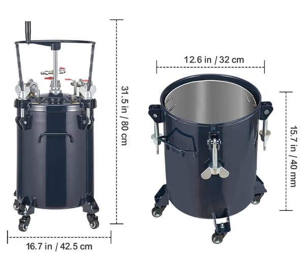 30L 0-70 psi justerbar manuell sprayfärg trycktank, stor kapacitet, utmärkt tätningsprestanda, säker att använda, bred applikation