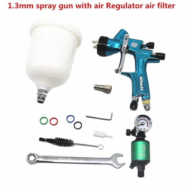 LVLP Sprøjtepistol, Luftsprøjtepistolregulator, Luftfilter, 1,3MM med reg