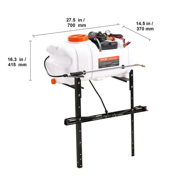 60 litran ATV Spot Sprayer, säädettävä Boom, 116PSI 12V-pumppu,15 gallonia