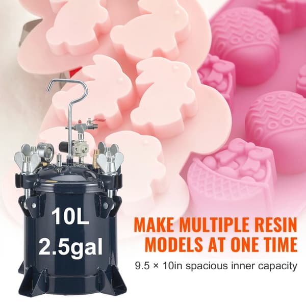 0-70psi 10L färgtryckskärl för hartsprodukter, sprayfärgstrycktank, dubbelventildesign, uppgraderad tätning