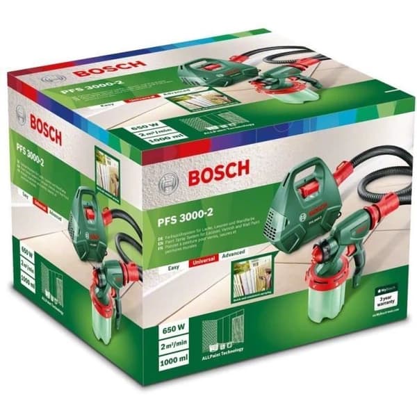 BOSCH PFS 3000-2 650W målarpistol - Lågt tryck - För interiör och exteriör