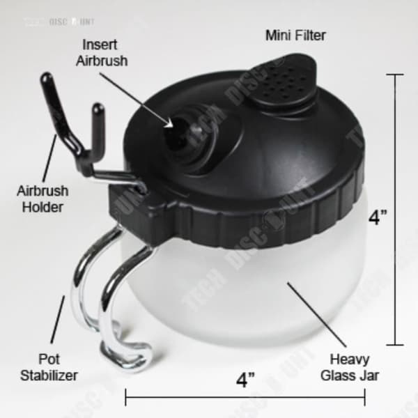 TD® Cleaning Pot Airbrush Borste Gun Tvätt Rengöringsverktyg Nålmunstycke Grythållare Professionell fönsterglas nålar borste
