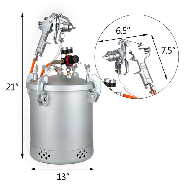 Trycktank Pot Luft Färg Sprutpistol, 10L Kapacitet, 3mm Munstycke, Effektiv Prestanda